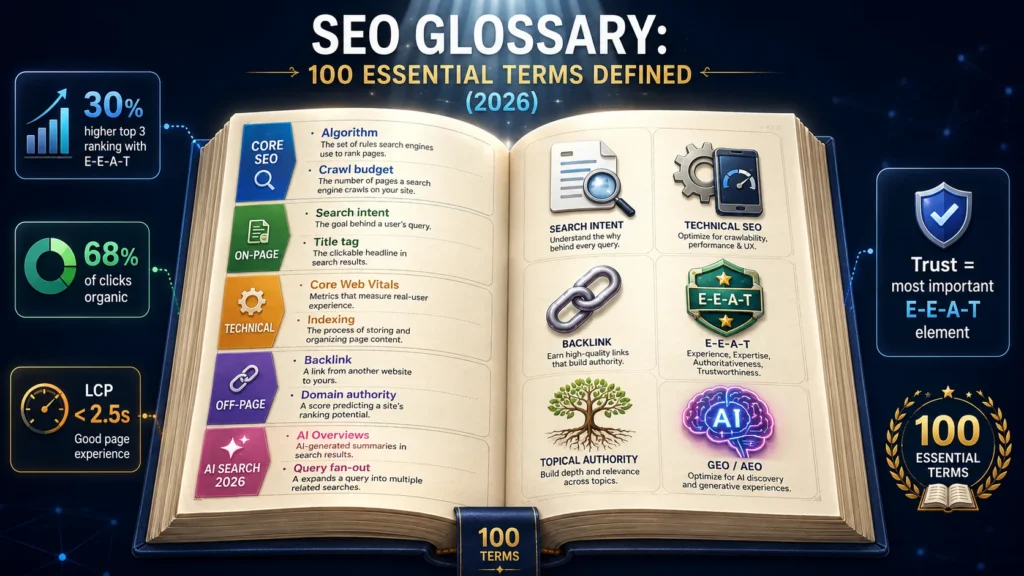 SEO Glossary: 100 Essential Terms Defined (2026)