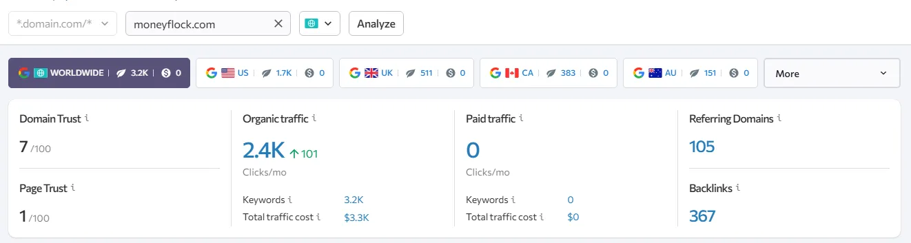 SE Ranking Domain Overview