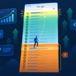 Striking distance SEO illustration: climbing from page 2 to page 1 on Google search results