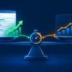Balance scale linking site speed to Google rankings on one side and rising revenue on the other